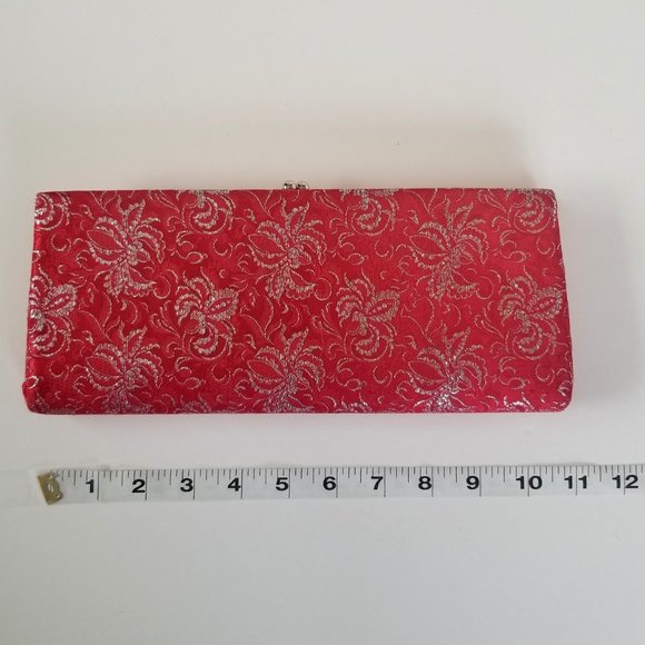 P & B Vintage Clutch Red & Silver Damask p… - Picture 4 of 7